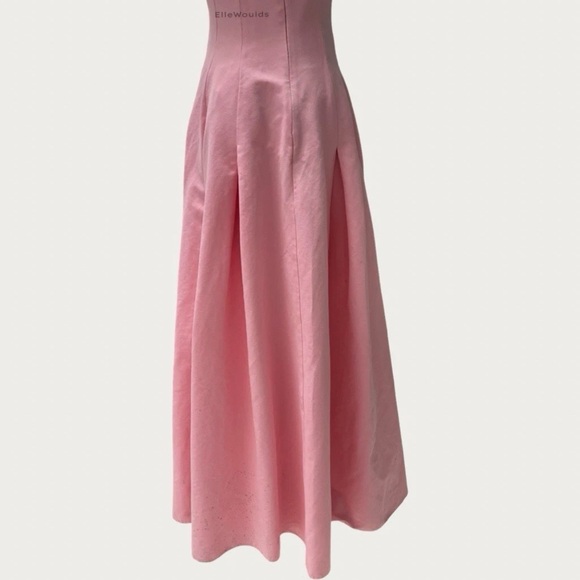 Staud $695 Joy Gown Pink Square Neck Cotton US Size 6 - Picture 8 of 12